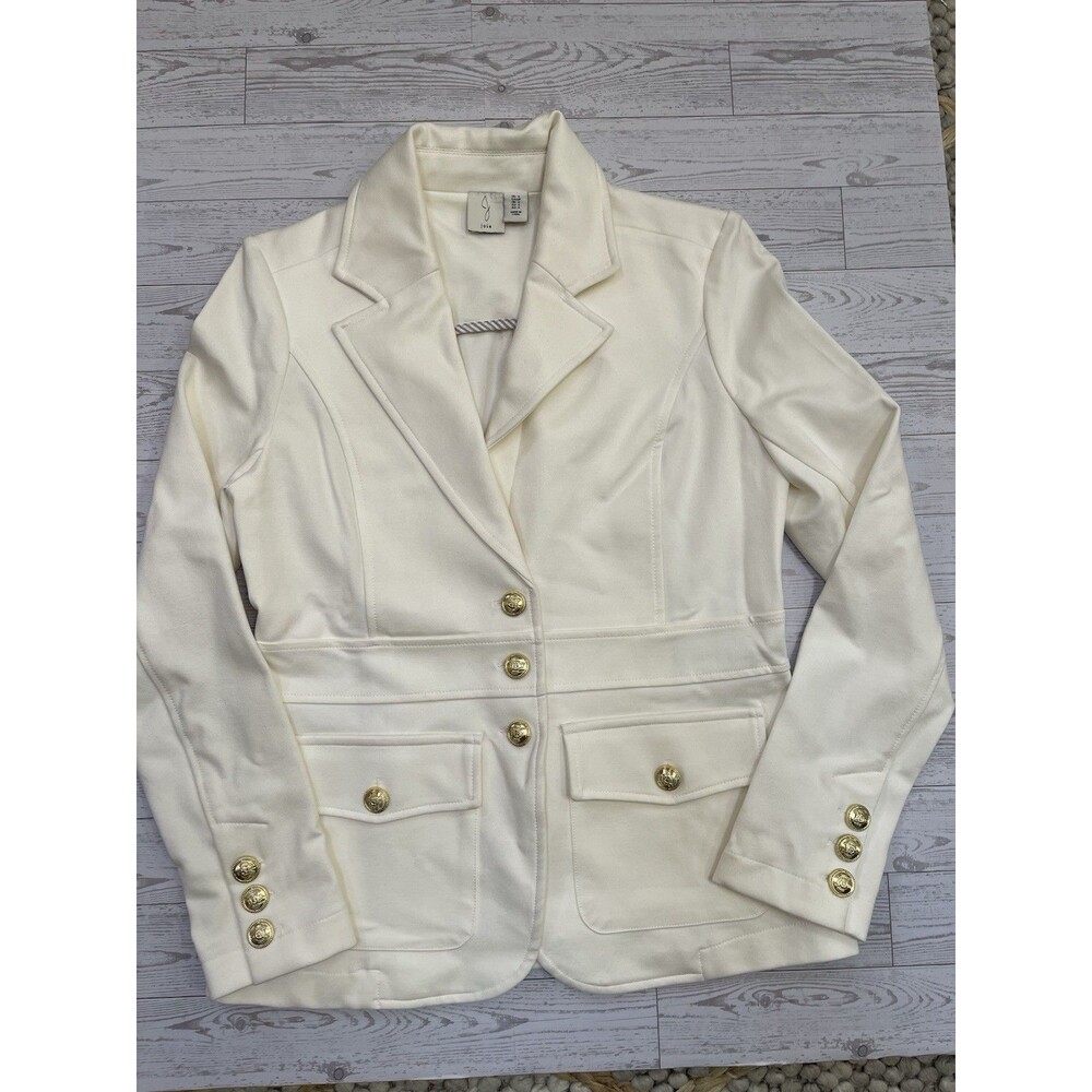 VINTAGE Emporio Armani Women's Cream Blazer, RARE sz 10 Material Flattering Fit